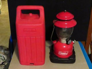 Vintage Coleman Red Lantern W/original Case 9 - 75