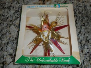 Vintage Star Tree Top With Angel By Bradford Christmas Tree Topper