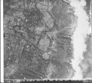 Uss Navy Wwii June 15 1944 Iwo Jima Aerial Recon 9x9 Photo 118 Rugged Coastline