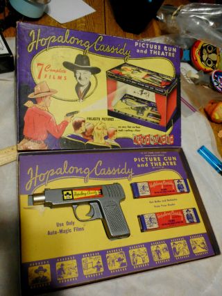 Vintage Hopalong Cassidy Toy Picture Gun & Theatre 50s Mib