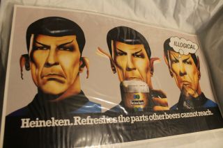 Star Trek Spock Heineken Beer Poster 1975 (18 " X 10 ") On Heavy Stock