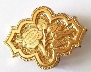 Antique Vintage Gold Filled Or Plated Finely Detailed Floral Pendant Brooch Pin