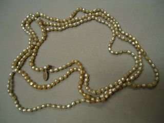 Vintage Miriam Haskell 58 " Long Baroque Faux Glass Pearl Necklace With Logo Tag