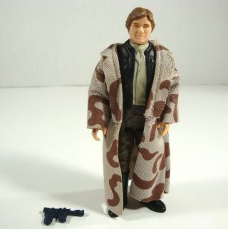 1984 Vintage Kenner Star Wars Rotj Han Solo In Trench Coat - Complete