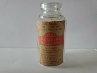 Vintage Poison Codeine Sulfate Bottle United Drug Co Boston St.  Louis Decorative