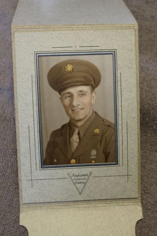 Ww2 Studio Photograph Of An U.  S.  Army Soldier In Cardboard Frame,  Named