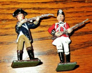Vtg 2.  5 " Men Metal Toy Soldier Small Figurine Collectible Military People W/ Gun