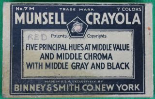 1920s Munsell Crayola No.  7m Box W/crayons Binney & Smith