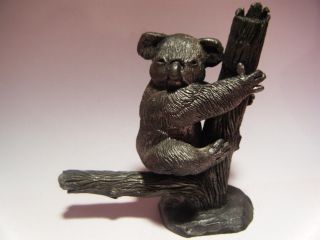Pewter Koala Bear Handcrafted Paperweight Rb Co Sculpture Tree Branch 1.  4 Lb