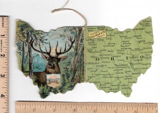 Buckye Harvesting Aultman Canton Oh Die - Cut Booklet Ohio Souvenir Trade Card