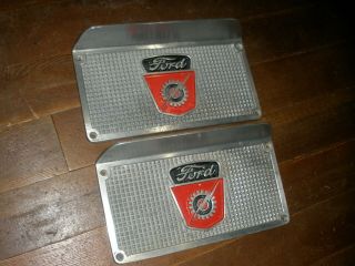 Pair Ford Step Plates Lightning Bolt 1950s 1960s Pickup Truck 1930s 1940s Hotrod