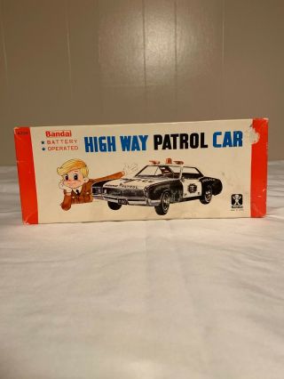 Vintage 1965 Buick Riviera Highway Patrol Bandai Tin Toy Car