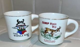 2 Vintage Camp Wipala Wiki Theodore Roosevelt Council Mug 1976 Cup Hopi Geronimo