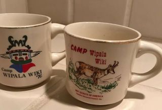 2 Vintage Camp Wipala Wiki Theodore Roosevelt Council Mug 1976 Cup Hopi Geronimo 2