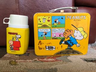 Vintage Peanuts Metal Lunch Box 1970 