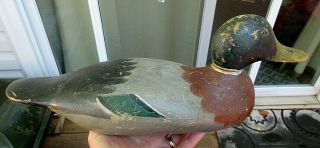 Vintage Paint Mason Or Hayes Standard Grade Drake Mallard Duck Decoy