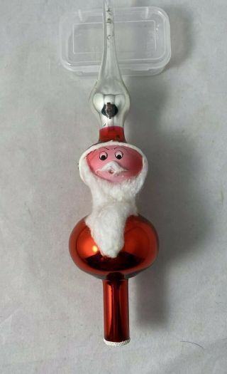 Vintage Mercury Glass Santa Christmas Tree Topper