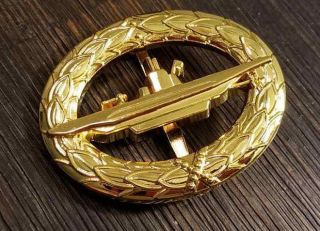 Ww2 Wwii German 1957 U Boat Badge Veterans Pin Gold Plated Germany