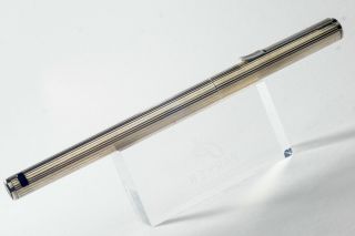 Aurora Hastil Fountain Pen -.  925 Sterling Silver - 14k Solid Gold Medium Nib
