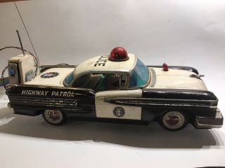 All Oldsmobile Highway Patrol Car Batt Op Japan 1963 Remote Control Tin