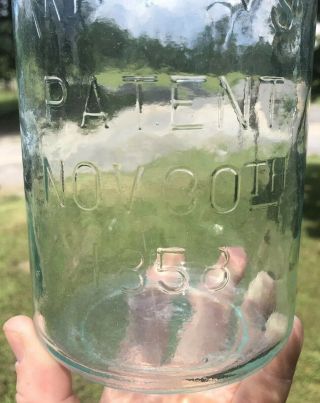 Ball Masons Patent 1858 Half Gallon Fruit Jar Crude Early Ground Lip 3