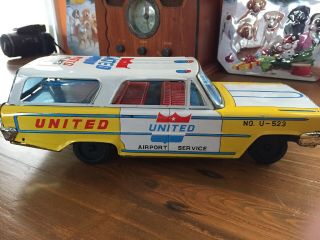 United Airlines Airport Service Tin Toy.  " K " Made In Japan.  Very Early 1960’s