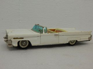 Bandai Japan 11.  5 " Tin Friction 1958 Lincoln Continental Iii Convertible White