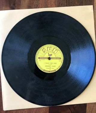 Johnny Cash I Walk The Line & Get Rhythm 56 ' SUN Label 78 RPM Memphis Rockabilly 2