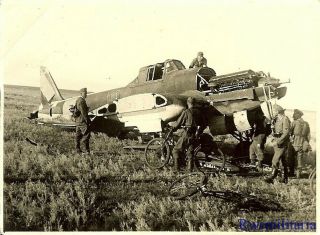 Port.  Photo: Best Wehrmacht Troops W/ Captured Russian Il - 2 Sturmovik Bomber