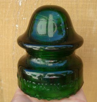 Emerald Green 7 - Up Mc Laughlin - 20 Glass Insulator.  V.