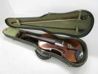 Vintage Trade Mark Made In Nippon Violin In Case With Two Bows
