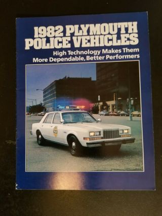 Police Car Brochure Chp Sheriff 1982 Plymouth Highway Patrol Gran Fury K - Car 440