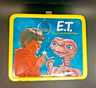 Vintage E.  T.  The Extra Terrestrial 1982 Metal Lunchbox W/ Thermos Aladdin Et