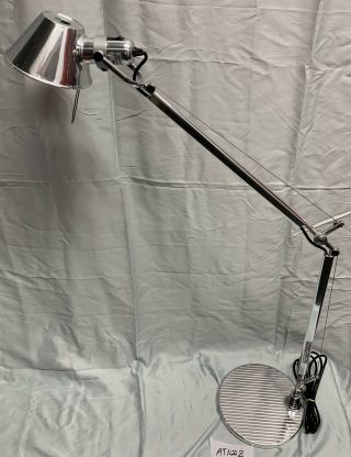 Vintage Artemide Tolomeo Full Size Desk Lamp W/ Base Silver (at1008)