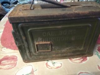 Vintage Ww2 Canco 30 Cal M1 Ammo Ammunition Box Can Flaming Bomb