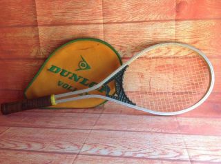 VINTAGE DUNLOP SPORTS BAG Satchel green And Gold & Retro Tennis Racket 3