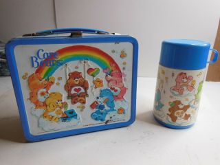 Vintage Care Bear Lunch Box With Thermos
