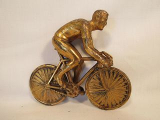 Vintage Bill Honeman Brass Bicyclist Highly Detailed Trophy Topper