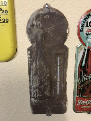Vintage 1930s Dr Pepper Thermometer - Rusty Gold 
