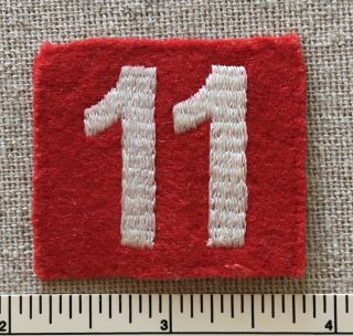 Vintage 1940s Boy Scout Troop Number 11 Uniform Badge Felt Patch Red White Rws
