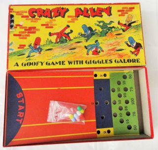 1943 Vintage Crazy Alley Tumbling Beans Game Advance Games Inc Nyc