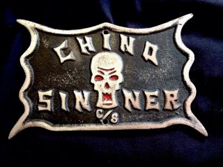 Vintage Aluminum Car Club Plaque Plate " Chino Sinner C/8 " D60