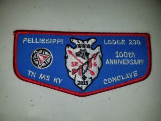 Boy Scout Oa 230 Pellissippi Lodge 2015 100th Anniversary Sr6 Conclave Flap