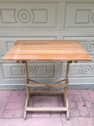 Vintage Table (dated 1962) 36 X 24 Drawing Drafting Wood