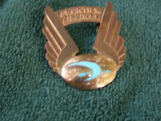 Vintage Frontier Airlines Metal Pilot Cap Badge