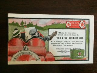 Texaco Motor Oil Ink Blotter - Swampscott,  Ma,  Oceanside Garage
