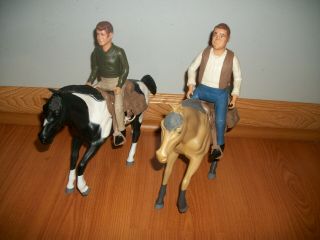 1966 American Character Bonanza Hoss And Little Joe Figures With Horses