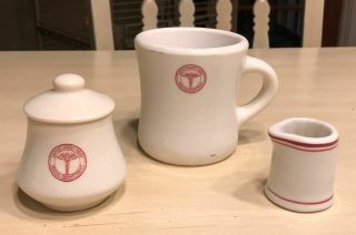 Vintage United States Army Medical Dept Coffee Mug,  Sugar W/lid,  Creamer