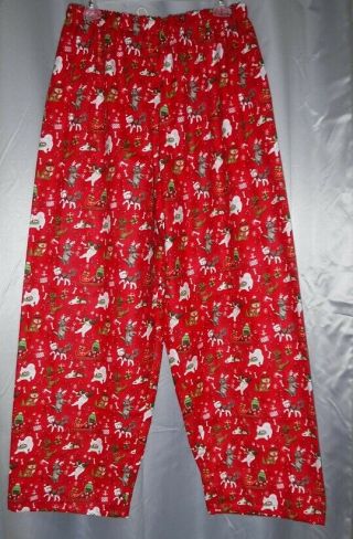 Hm Dog Christmas Pajama Pants Size L - Samoyed Malamute Cocker Spaniel Beagle,