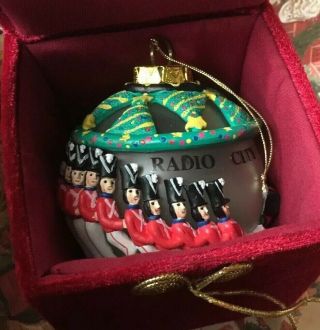 Very Rare Rockettes Radio City Music Hall Christmas Ornament In Red Velvet Box